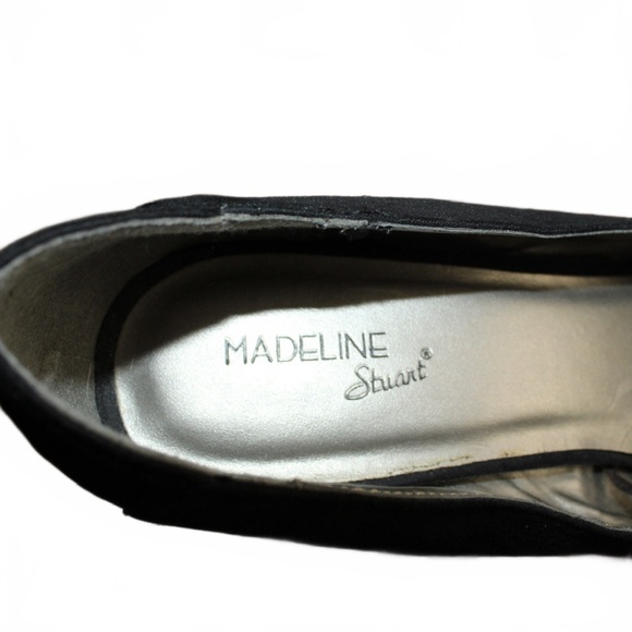 Women’s Madeline Stuart Amanda Heels, Black Suede-like, Studded Toes, Size 11M - Picture 4 of 7